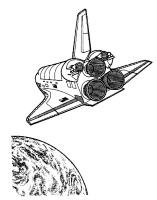 A coloring page of outer space